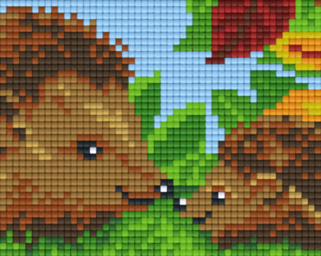 Hedgehogs One [1] Baseplate PixelHobby Mini-mosaic Art Kits image 0